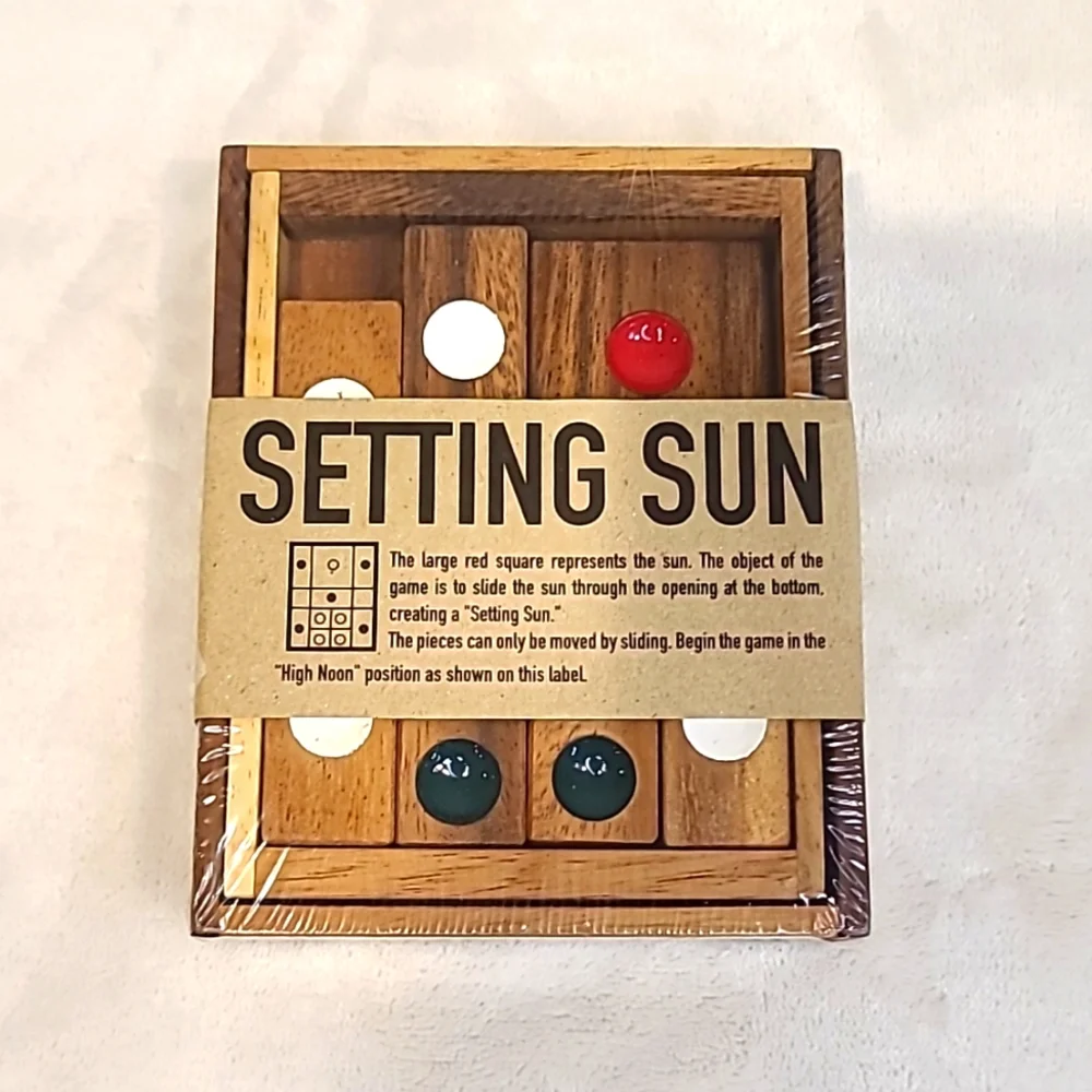 Setting Sun Kids Retro Wooden Sliding Block Puzzle Game by Siam Mandalay NIB/NWT